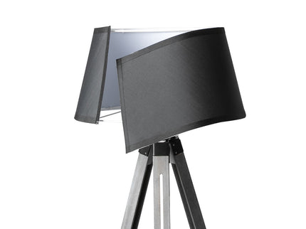 EMITTO Tripod Wooden Floor Lamp Shaded Grey-1864184396748296197