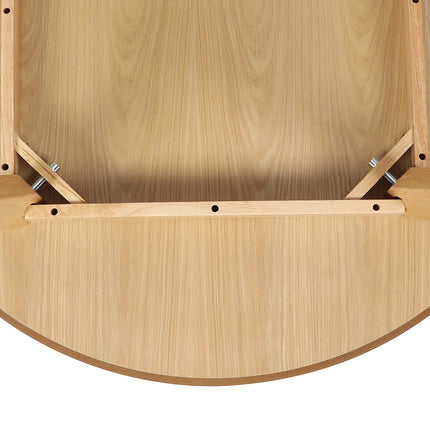 Levede Dining Table Round Rubberwood Base 100cm Natural 100 CM-1973194086840143877