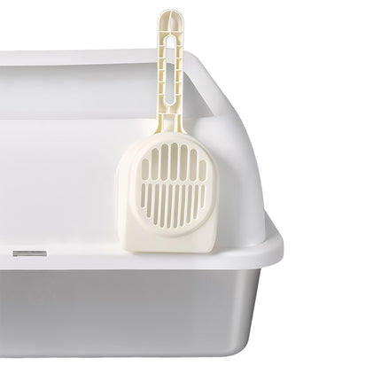 Pawz Stainless Steel Cat Litter Box Big Cats Kitten High Sided Easy Clean White-2029334098350313477