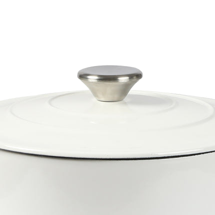 TOQUE 4L Enamel Dutch Oven Pot in White Colour-1973193930958835717