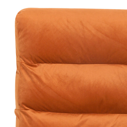 Levede Metal Framed Lounge Chair Velvet in Orange-1954802470106566661