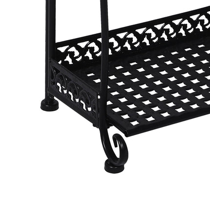 Levede Plant Stand 4 Tiers Outdoor Indoor Black-1973193777631858693