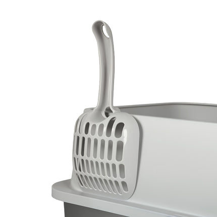 Pawz Stainless Steel Large Semi-Enclosed Cat Litter Box-2029387298738671621