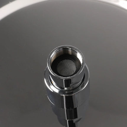 High Pressure Shower Head Set Rain Round Silver-1954802953579794437