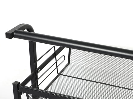 Levede 3 Tier Kitchen Trolley Cart Swivel Black Colour-1864184350699032581