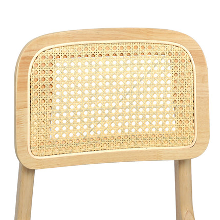 Levede Dining Chair Wood Rattan Armless Natural x8-2006732737045729285