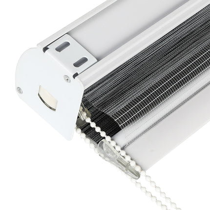 Marlow Blackout Zebra Roller Blind Curtains 90x210 Grey-1973194066216751109