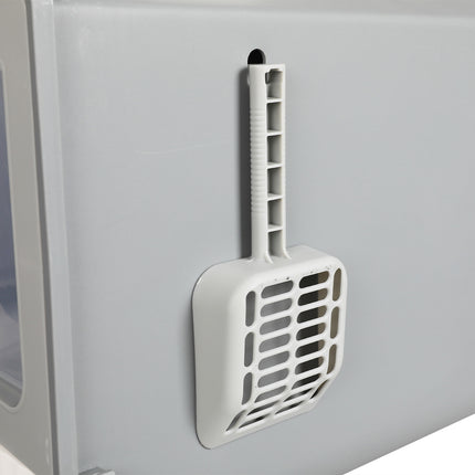 PaWz Fully Enclosed Cat Litter Box Mat Grey-1975420395884515333