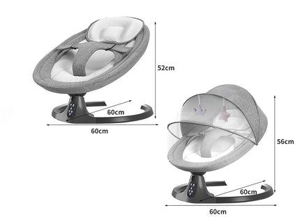 BoPeep Baby Swing Cradle Rocker Bed Grey-1831592584800243714