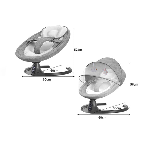 BoPeep Baby Swing Cradle Rocker Bed Grey-1831592584800243714