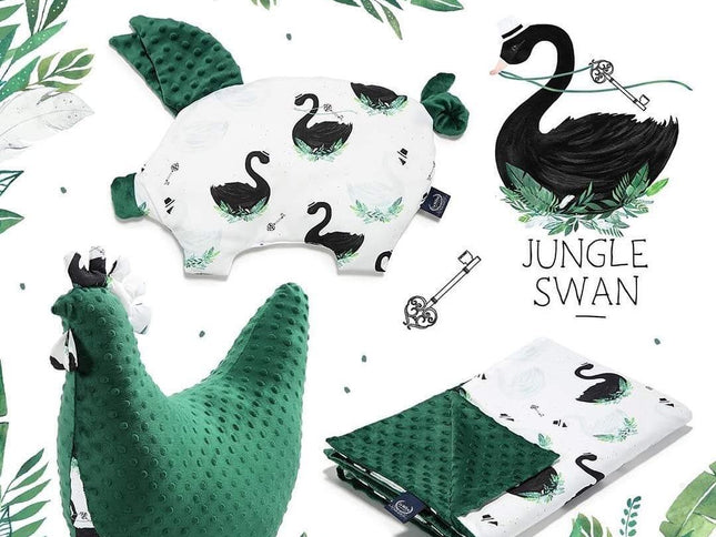 La Millou Light Blanket Large 110*140cm JUNGLE SWAN | Green-1875027394419625985