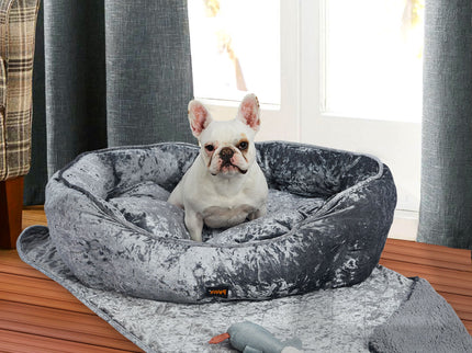 PaWz Pet Bed Set Dog Cat Quilted Blanket Large grey-1864184504860676102