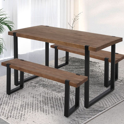 Levede Wooden Dining Sets 1XTable+2X-1963748916881133575