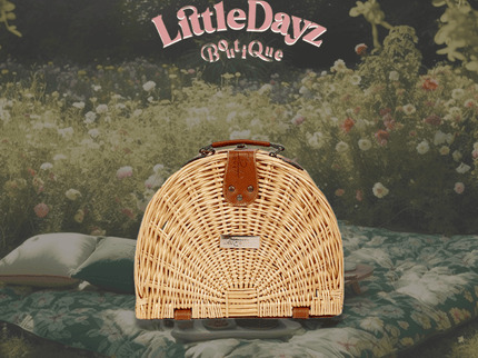 Little Dayz Boutique  Semi Round Picnic Basket-1875027390237904898