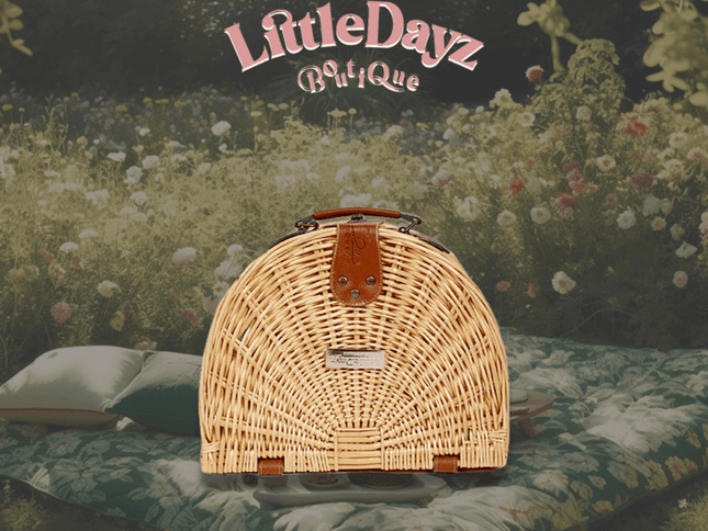 Little Dayz Boutique  Semi Round Picnic Basket-1973194210173652994