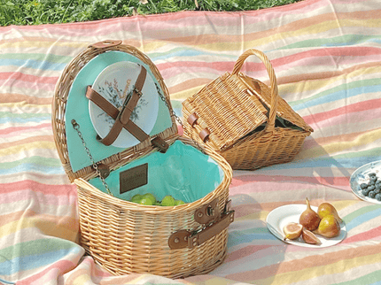 Little Dayz Boutique  Semi Round Picnic Basket-1875027390237904899