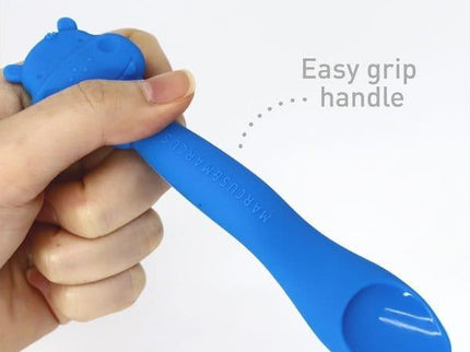 Marcus & marcus - Feeding Spoon Lucas the Hippo- Blue-1875027531866968068
