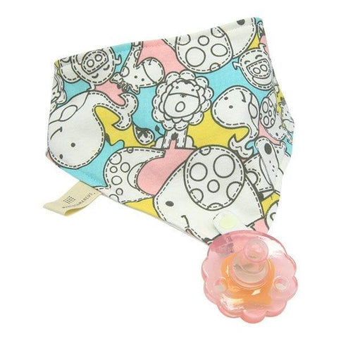 Marcus & Marcus- Organic Bandana Bib & Pacifier Bib Marcus the Lion- Red-1875027427256832000