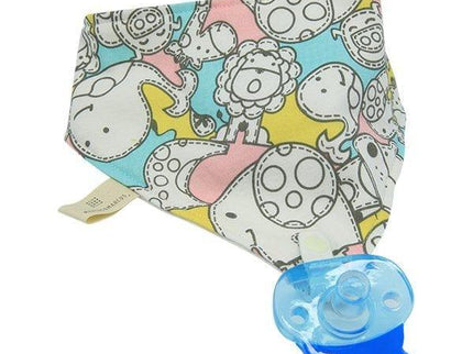 Marcus & Marcus- Organic Bandana Bib & Pacifier Bib Lucas the Hippo- Blue-1875027427399438336