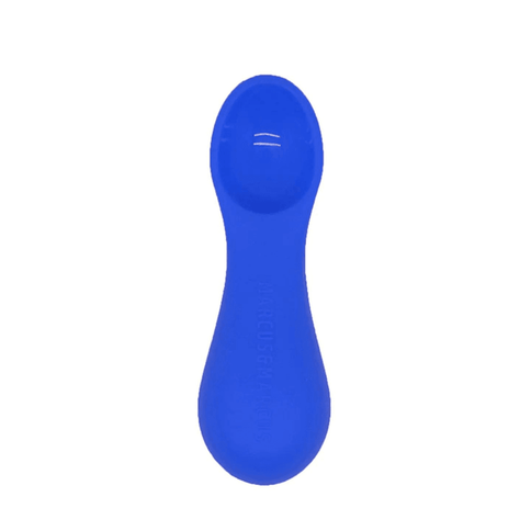 Marcus & Marcus- Palm Grasp Self Feeding Spoon Lucas the Hippo- Blue-1875027522668859392