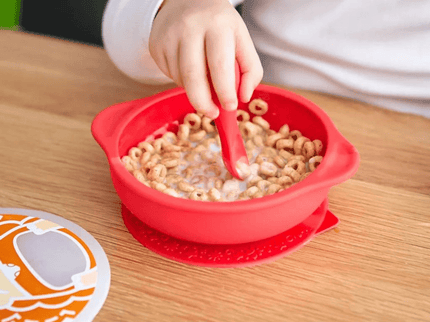 Marcus & Marcus- Palm Grasp Self Feeding Spoon Marcus the Lion- Red-1875027508987039745