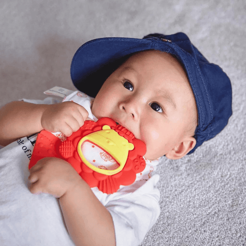 Marcus & Marcus- Sensory Silicone Teether Marcus theLion- Red-1875027415957377025