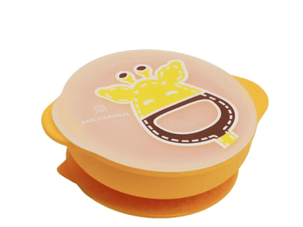 Marcus & Marcus - Sunction Bowl with Lid Lola the Giraffe-Yellow-1875027468893687808