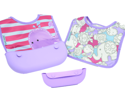 Marcus & Marcus - travel bib Willo the Whale-Purple-1875027426824818688