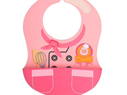 Marcus & Marcus -Wide Coverage Creative Toddler Bibs Pocky Pink-1875027445539803136