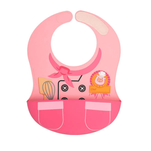 Marcus & Marcus -Wide Coverage Creative Toddler Bibs Pocky Pink-1875027445539803136