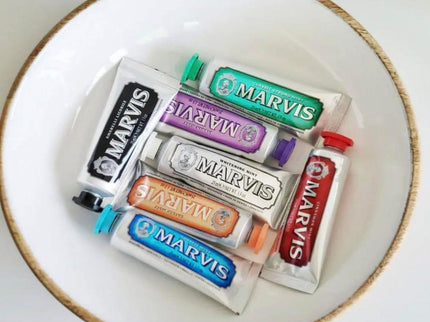 Marvis Seven Flavour Toothpaste Gift Set Clear Outer 7 x 25ml-1875027542537277441
