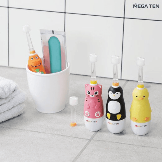 MEGA TEN 360-Degree Kids Electric Toothbrush with LED Light 1-4 Yrs Monkey-1954803151181844481