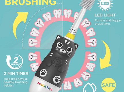 MEGA TEN 360-Degree Kids Electric Toothbrush with LED Light 1-4 Yrs Monkey-1875027403600957444