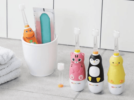 MEGA TEN 360-Degree Kids Electric Toothbrush with LED Light 4Yrs+ Black Cat-1875027403781312519