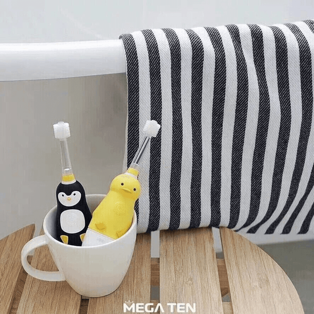 MEGA TEN 360-Degree Kids Electric Toothbrush with LED Light 4Yrs+ Black Cat-1973194100517769217