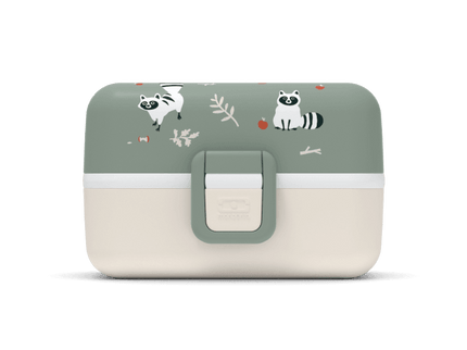 Monbento Tresor Graphic Kids's Bento Box- Green Raccoon Green Raccoon-1875027410735468545