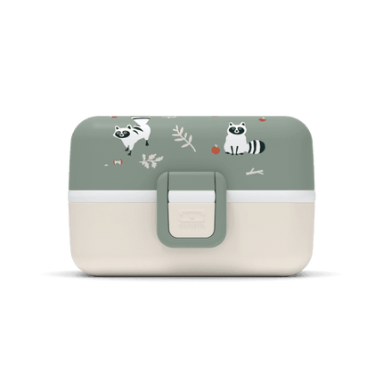 Monbento Tresor Graphic Kids's Bento Box- Green Raccoon Green Raccoon-1954803050564685825