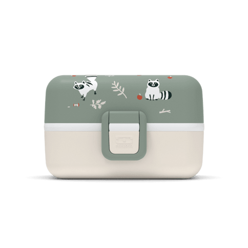 Monbento Tresor Graphic Kids's Bento Box- Green Raccoon Green Raccoon-1875027410735468545
