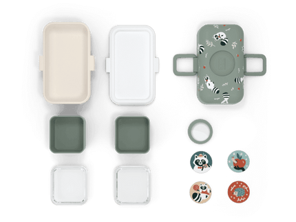 Monbento Tresor Graphic Kids's Bento Box- Green Raccoon Green Raccoon-1875027410735468549