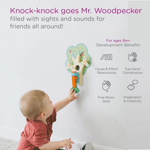 Oribel VertiPlay Wall Toy: Busy Woodpecker knocker-1875027552716853250