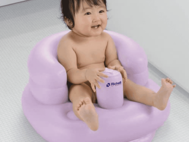 Richell Inflatable Soft Baby Chair Purple Purple-1973194127759773698