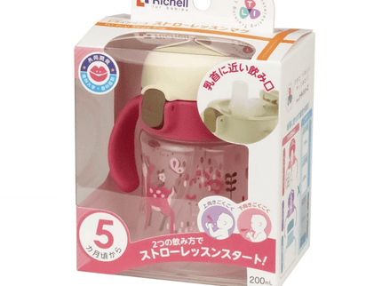 Richell Sippy Cup 200ml Pink Deer-1875027470865010689