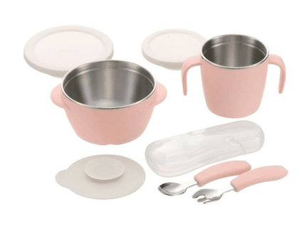 RICHELL TLI Stainless steel Feeding Set Pink-1875027406125928448
