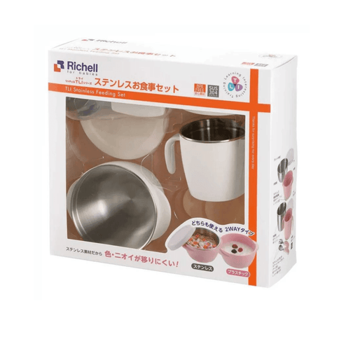 RICHELL TLI Stainless steel Feeding Set Pink-1875027406125928449