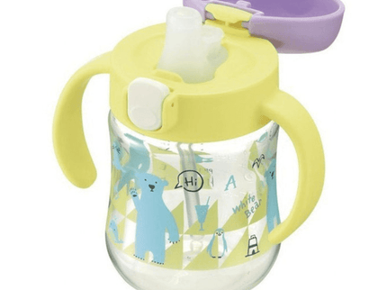 Richell - Tli Straw Mug Set R blue yellow bear S3 Straw-1875027531434954753