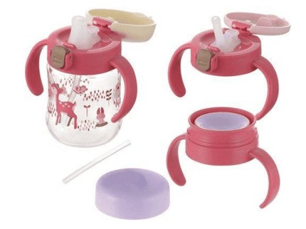 Richell - Tli Straw Mug Set R blue yellow bear S3 Straw-1875027531434954757