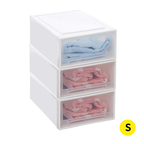Plastic Storage Drawers Stackable Containers S 3PK Small-1864184611723153408