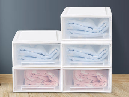 Plastic Storage Drawers Stackable Containers S 5PK Small-1864184612020948999