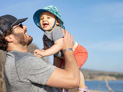 Sunday Afternoon Infant Sun Sprout Hat UPF50+ | Coral/White Stripe Baby (6-12mth)-1875027457145442305