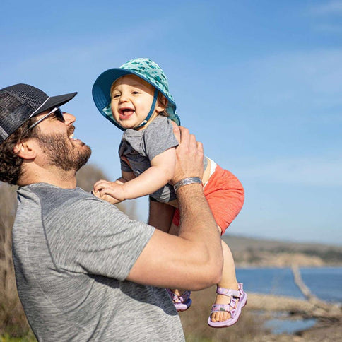 Sunday Afternoon Infant Sun Sprout Hat UPF50+ | Coral/White Stripe Baby (6-12mth)-1875027457145442305